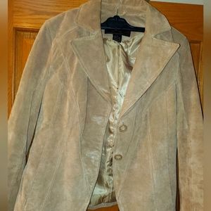 Leather fitted blazer